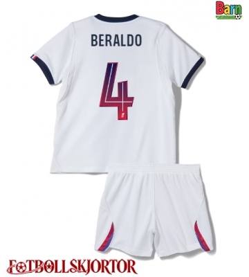 Paris Saint-Germain Lucas Beraldo #4 Borta Kläder Barn 2026-27 Kortärmad (+ Korta byxor)